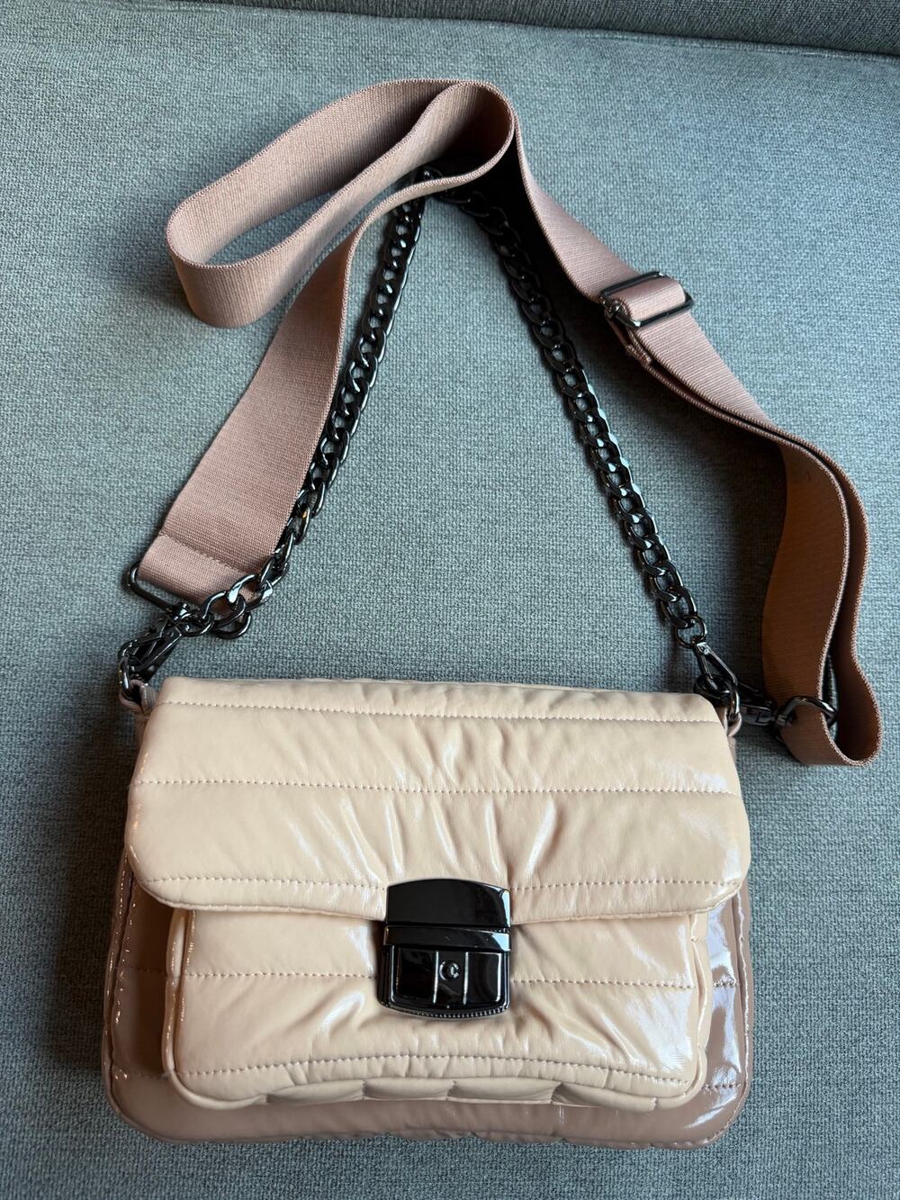 Think Royln Structured Color-Blocked Crossbody Dark Nude/Light Nude